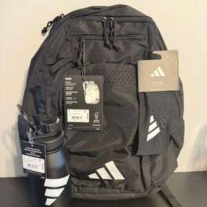 Adidas 3 Piece Bundle Backpack 34oz Water Bottle Alphaskin Headband Retail $107